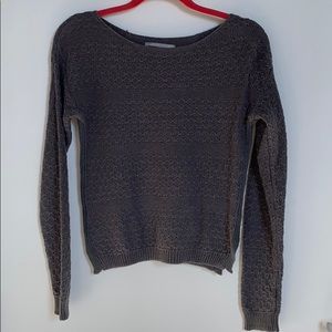 Gray sweater with subtle stripes